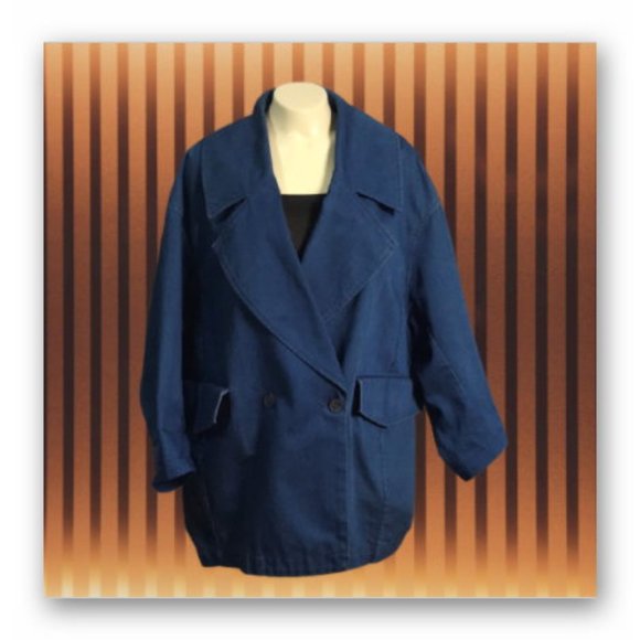 H&M Jackets & Blazers - H&M denim long button jacket big pockets 2 button front